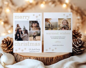 Minimalist Christmas Photo Card Template Photo Christmas Card Digital Holiday Photo Card Digital Christmas Photo Card Minimalist
