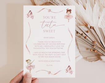 Tutu Sweet Thank You Card Ballerina Thank You Card Tutu Kind Thank You Card Tutu Cute Thank You Card Tutu Sweet Card Tutu Thank You Card L1
