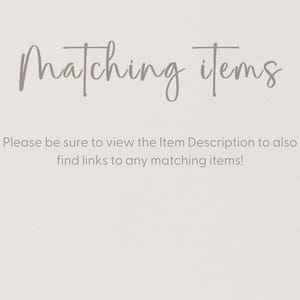 a message that reads "Please be sure to view the Item Description to also find links to any matching items!" The message is written in a casual, handwritten font and is set against a light background.