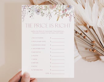 Wildflower Price Is Right Wildflower Baby Shower Games Wildflower Price Is Right Baby Game Price Is Right Baby Shower Price Is Right Game W2