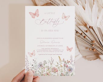 Pink Butterfly Baby Shower Invitation Butterfly Baby Shower Invite Butterfly Baby Shower Pink Butterfly Shower Invitation Butterfly Baby U3
