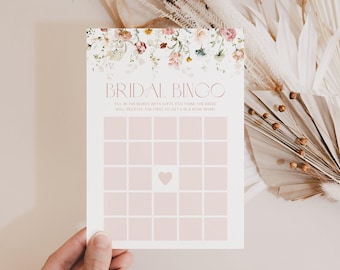 Chic Floral Bridal Bingo Bridal Shower Game Template Bridal Bingo Game Bridal Shower Bingo Game Card Bridal Bingo Printable Card C1, K17