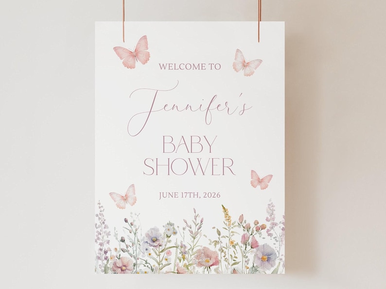 Butterfly Baby Shower Welcome Sign Butterfly Baby Shower Sign Butterfly Welcome Sign Baby Shower Butterfly Welcome Sign Butterfly Shower U3 Bild 1
