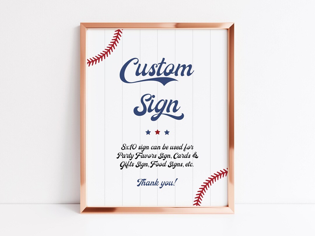 Rookie of the Year Custom Sign Template Baseball Custom Sign Baseball ...