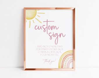 Little Sunshine Custom Sign Fully Editable Custom Sign Sunshine Birthday Custom Sign Boho Sunshine Custom Sign Boho Rainbow Custom Sign Y1