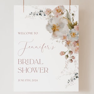 Whimsical Floral Garden Bridal Shower Welcome Sign Corjl Template Fairytale Garden Bridal Shower Welcome Sign for Bridal Shower Printable