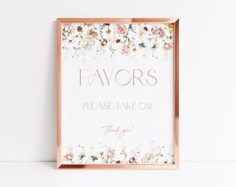 Chic Floral Favor Sign Wedding Floral Favor Sign Floral Favors Sign Romantic Floral Favors Sign Baby Shower Favors Sign Bridal Shower K17 A1