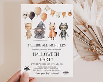 Calling All Monsters Invitation Kids Halloween Party Invitation Digital Halloween Party Invitation Kids Halloween Costume Party Invitation