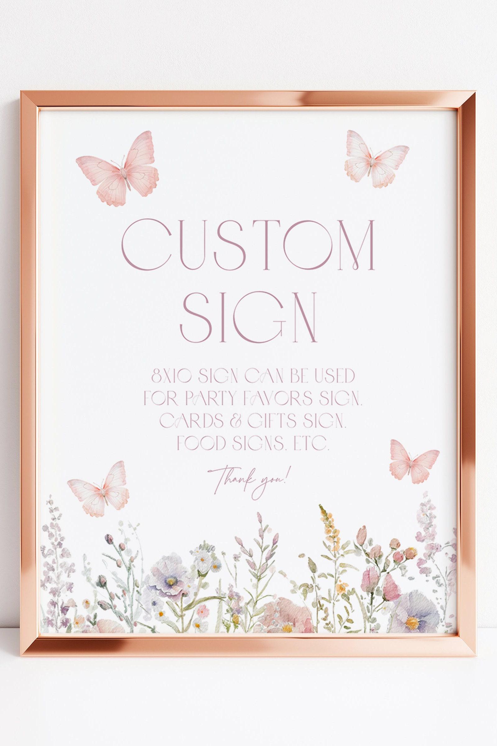 Floral Butterfly Custom Sign Fully Editable Custom Sign Butterfly ...