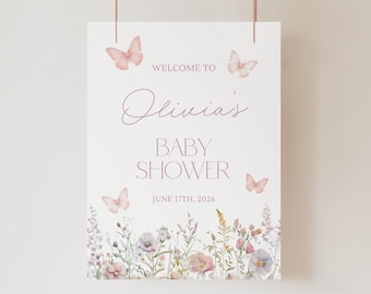 A Little Butterfly Is On Her Way Baby Shower Welcome Sign Butterfly Baby Shower Sign Butterfly Welcome Sign Baby Shower Butterfly Sign U3