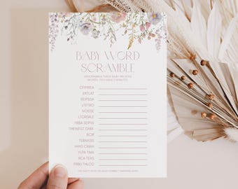 Wildflower Baby Word Scramble Wildflower Baby Shower Game Baby Word Scramble Game Wildflower Word Scramble Baby Shower Game Wildflower W2