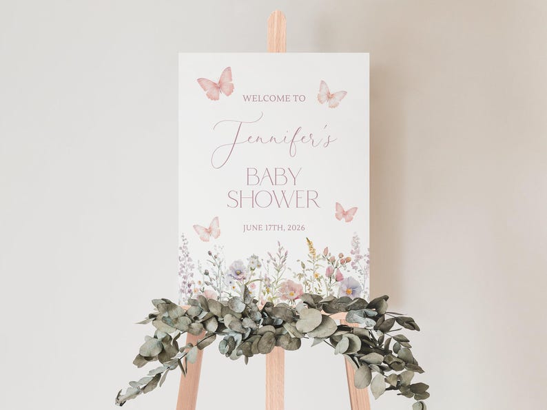 Butterfly Baby Shower Welcome Sign Butterfly Baby Shower Sign Butterfly Welcome Sign Baby Shower Butterfly Welcome Sign Butterfly Shower U3 Bild 3