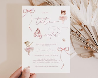 Tutu Baby Shower Invitation Ballerina Baby Shower Invitation Tutu Baby Shower Invite Ballet Baby Shower Invite Tutu Excited Invitation L1