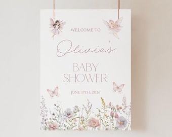 A Little Fairy Is On Her Way Baby Shower Welcome Sign Fairy Baby Shower Sign Fairy Welcome Sign Baby Shower Fairy Party Sign Fairy Shower R2