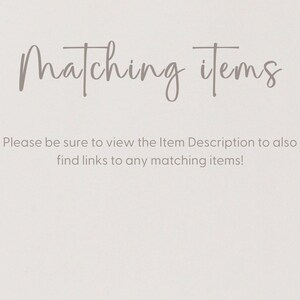 a message that reads "Please be sure to view the Item Description to also find links to any matching items!" The message is written in a casual, handwritten font and is set against a light background.
