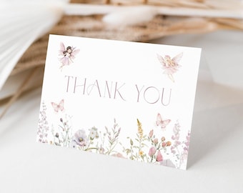 Fairy Thank You Card Fairy Birthday Thank You Card Fairy Party Thank You Card Fairy 1st Birthday Thank You Fairy Much Card Fairy Bday R2 R3