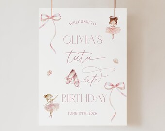 Tutu Cute Birthday Welcome Sign Ballerina Birthday Welcome Sign Tutu Birthday Welcome Sign Ballerina Party Welcome Sign Tutu Cute Bday L1