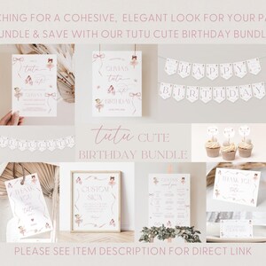 Tutu Cute Birthday Invitation Girl 2nd Birthday Invitation Ballerina Birthday Invite Tutu Cute Bday Invite Tutu Birthday Invite Ballerina L1 image 5