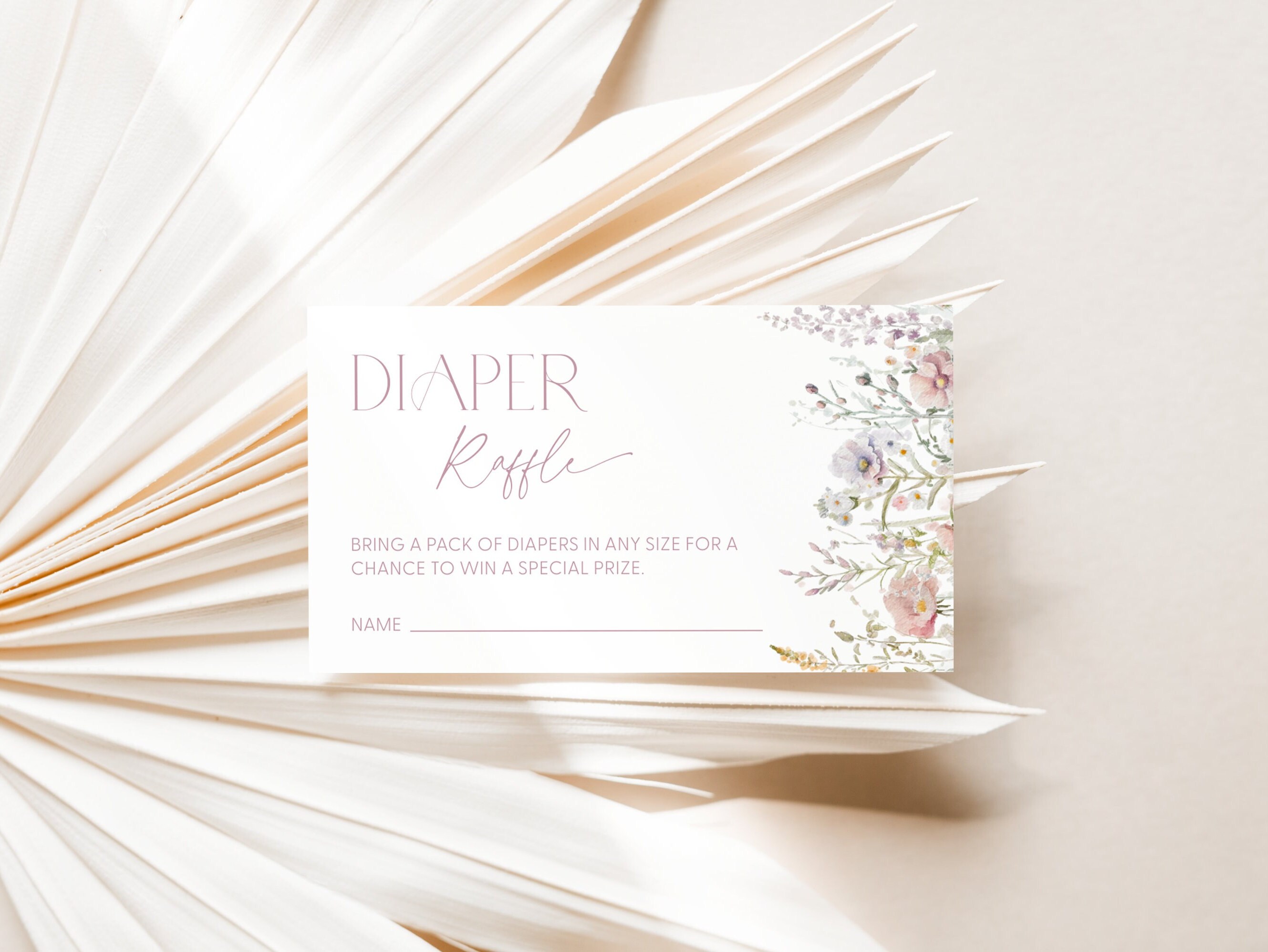 Boho Wildflower Diaper Raffle Game Wildflower Baby Shower Diaper Raffle ...