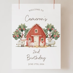 Animal Farm Birthday Welcome Sign Farm Bday Sign Farm Birthday Welcome Sign Barn Party Sign Farm Animal Party Decor Farm Birthday Sign Barn