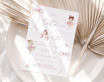 Tutu Cute Birthday Invitation Girl 2nd Birthday Invitation Ballerina Birthday Invite Tutu Cute Bday Invite Tutu Birthday Invite Ballerina L1