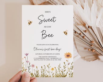 Sweet as Can Bee Birthday Invitation Sweet as Can Bee First Birthday Invitation Bee Birthday Invite Cute Bee Bday Invitation Bee-Day Invite