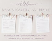 Wildflower Baby Shower Game Bundle Wildflower Baby Games Boho Floral Baby Shower Games Wildflower Baby Shower Bundle Baby in Bloom Games W2