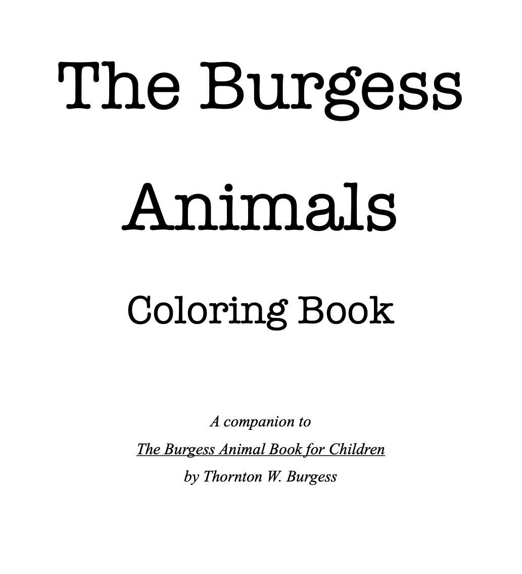 The Burgess Animal Coloring Pages Coloring Pages Ch 1 to 24 1 of 2