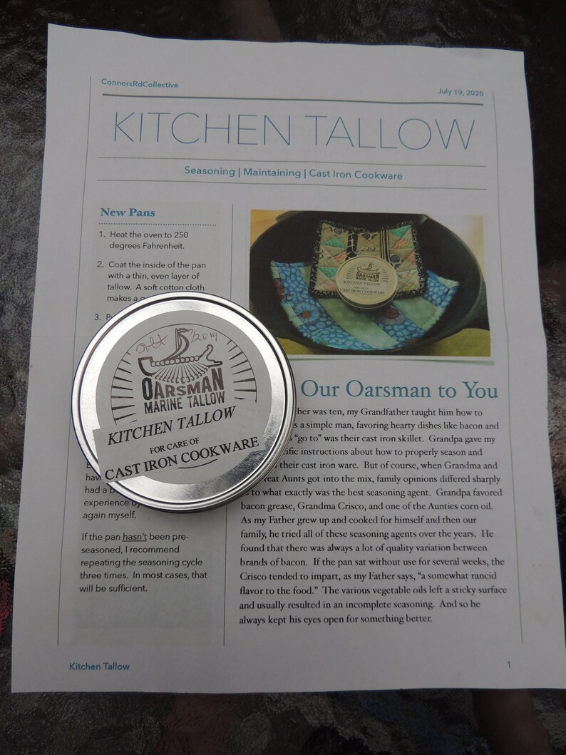Cast Iron Seasoning Tallow for Cast Iron Skillets Woks and Etsy
