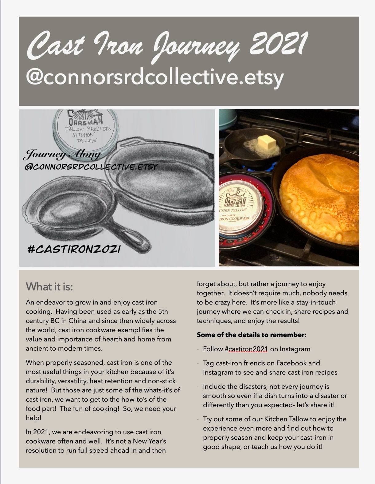 Cast Iron Seasoning Tallow for Cast Iron Skillets Woks and Etsy