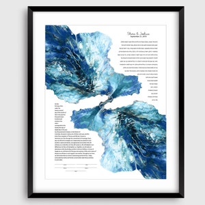 Souls Collide - Hellblau - Modern Ketubah