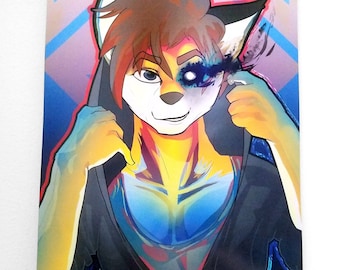 Furry Art Nox the Fox Hero Wall Art, 11x17 Poster Fantasy Character NTF, Fox Hero Art Gift, Anthro Furry Fox Pin-up Poster, Comic Fox Print