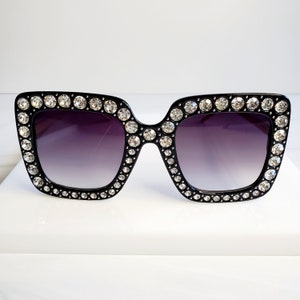 BLACK RHINESTONE Sunglasses | High Quality Shades | Designer Inspired