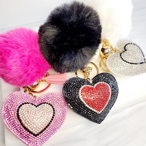POM Heart Key Chain | Handbag Charm |