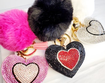 POM Heart Key Chain | Handbag Charm |