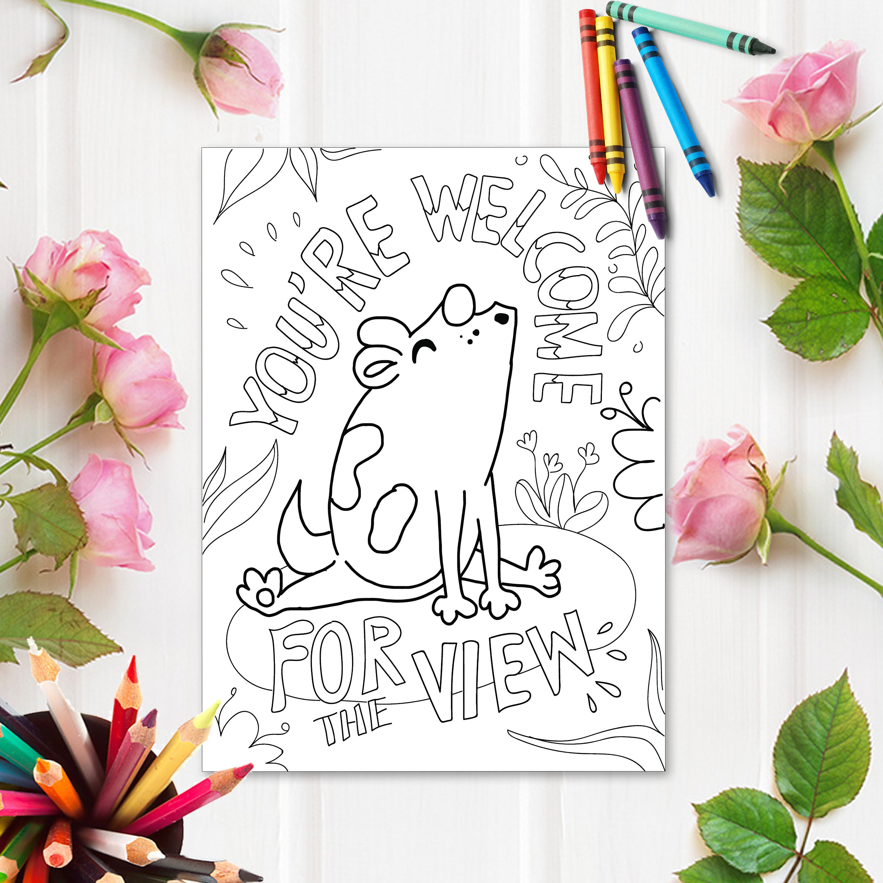 Funny and Cute DOG BUTTS Coloring Pages Dog Butt Coloring | Etsy