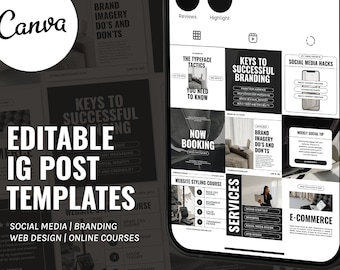 Editorial Black & White Instagram Templates Canva