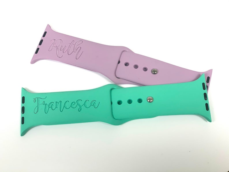 Personalized Laser Engraved Silicone Apple Watch Band Fits Etsy