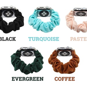 Pu&ograve; includere: Sei cinturini Apple Watch di diversi colori realizzati in tessuto elastico. I colori sono nero, turchese, rosa pastello, verde smeraldo e caff&egrave;.