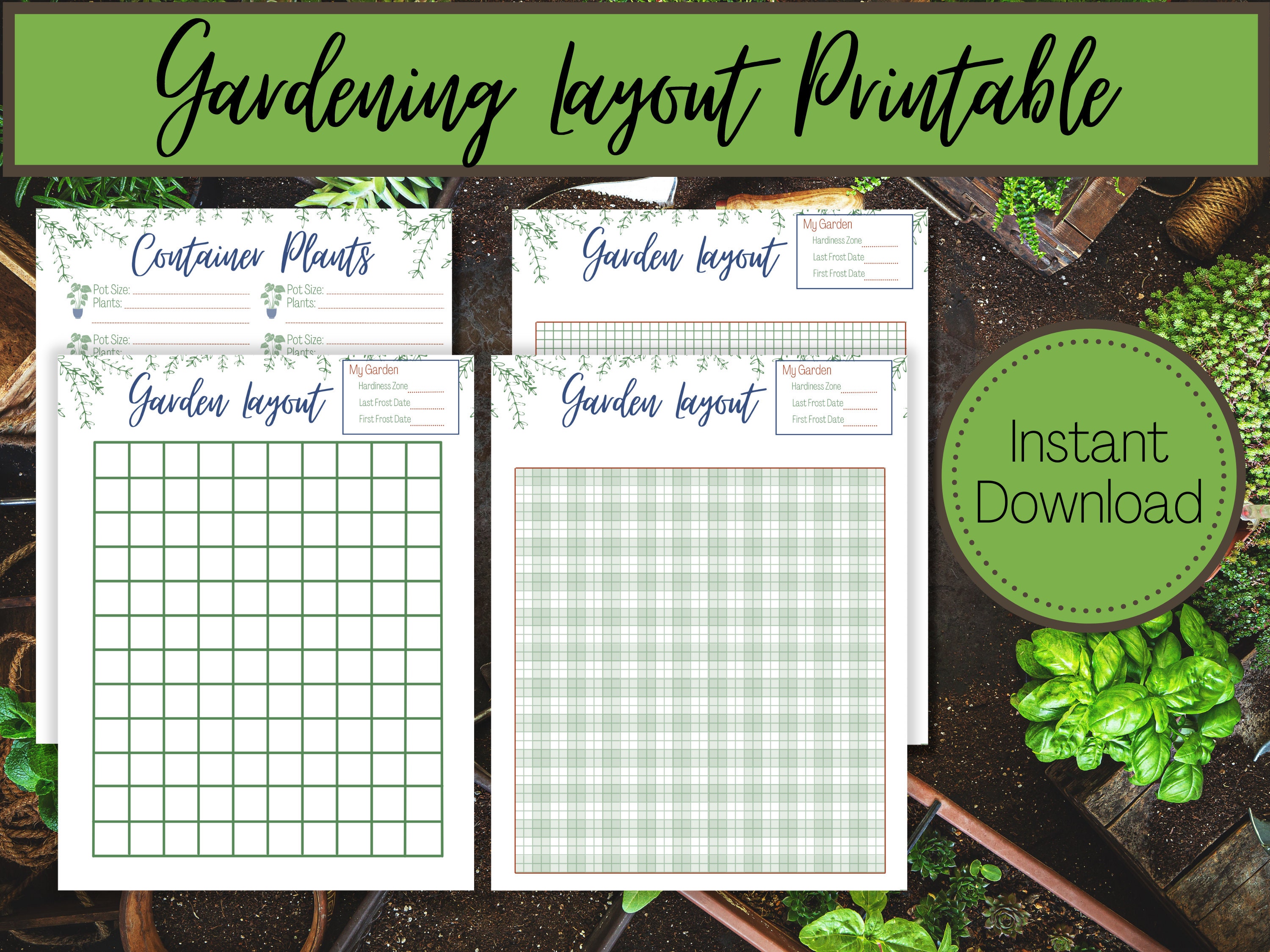 Garden Layout Printable Garden Planner Garden Layout Grid - Etsy