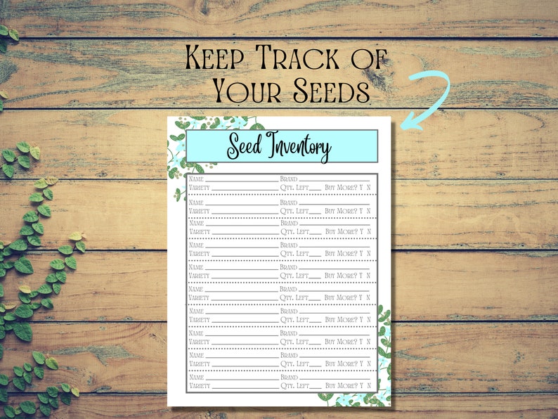 Printable Plant Card, Printable Plant Profile, Seed Inventory Printable ...