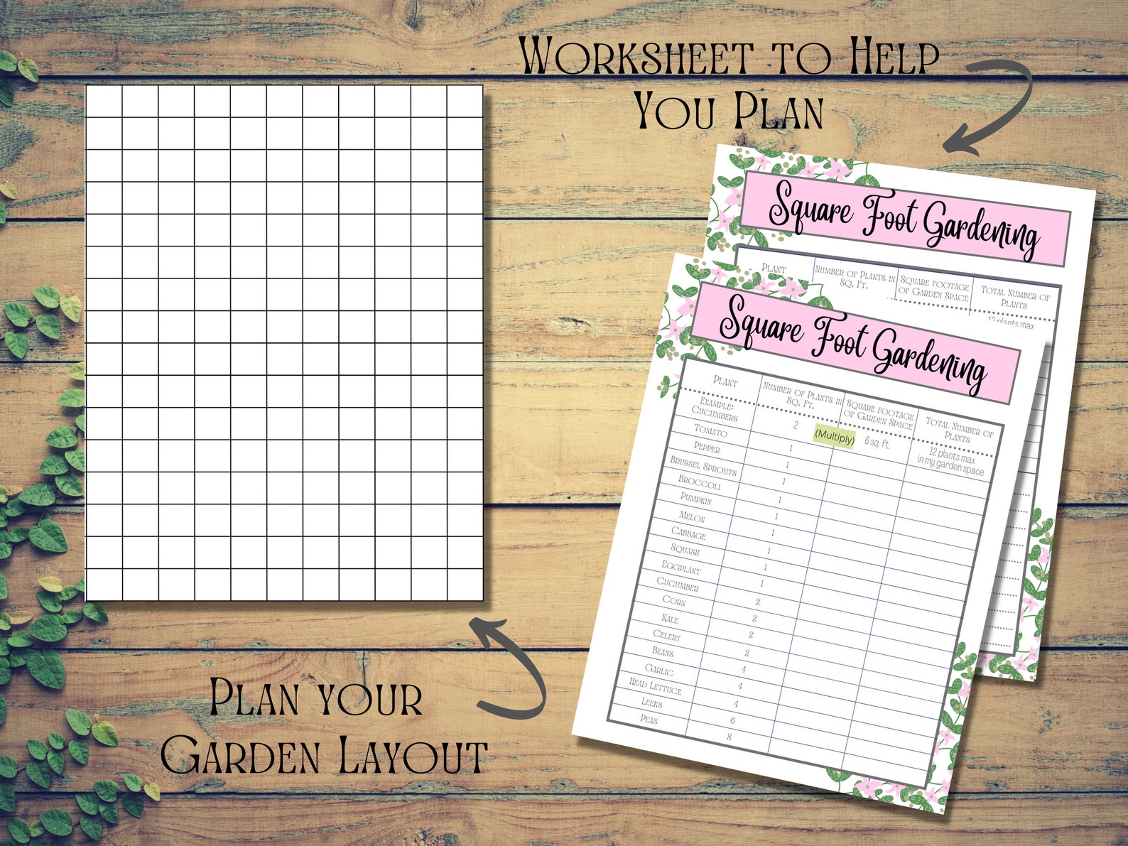 Square Foot Gardening Printable Planner Gardening Planner - Etsy