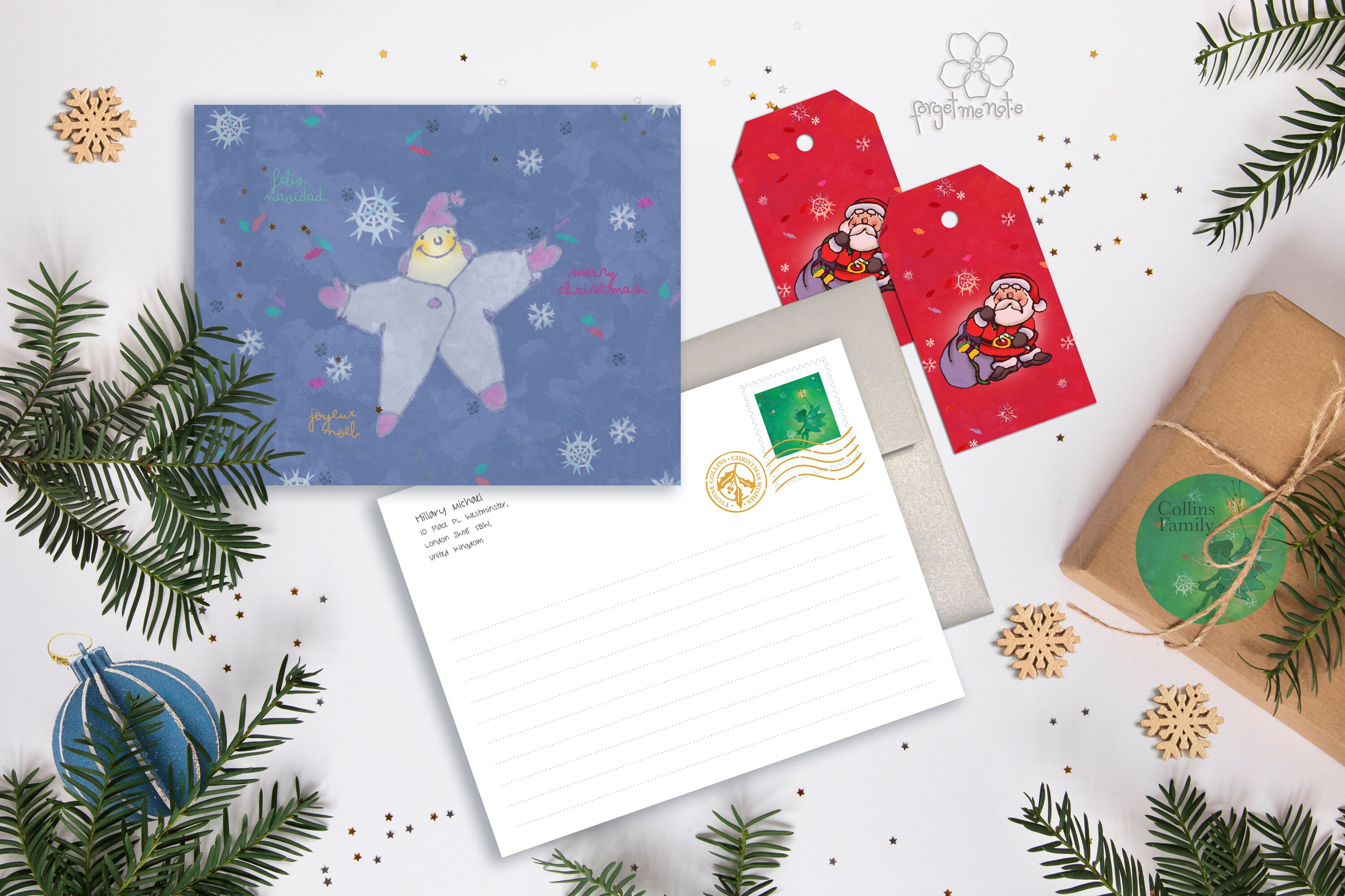 Elegant Personalized Christmas Postal Cards Sets to Send to Etsy UK