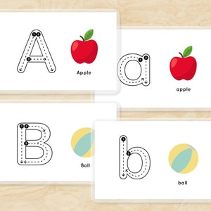 Tarjetas de calco con contorno del alfabeto, letras, tarjetas didácticas ABC, aprendizaje de formación de letras, tapetes de plastilina, actividades preescolares, imprimibles para niños, PDF