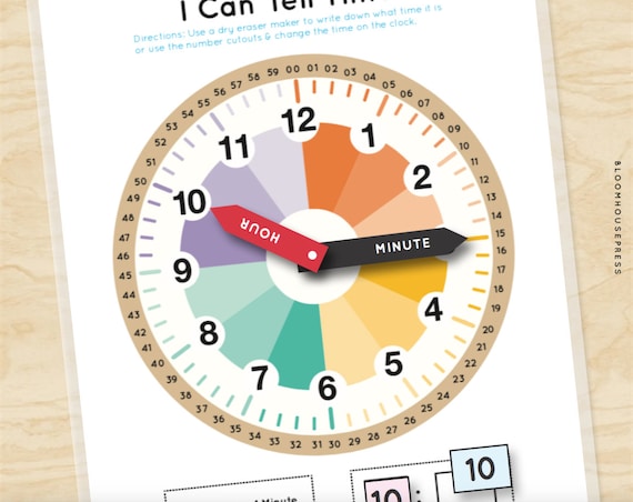 Telling Time Spanish Clock Poster for Kidseducational 