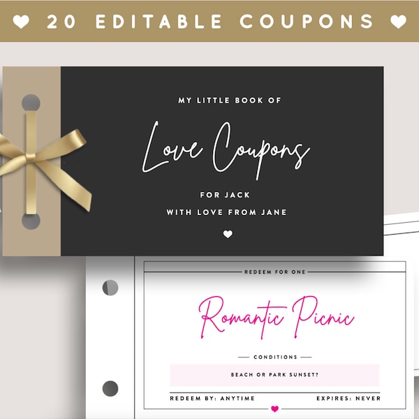Romantic Coupons - Etsy