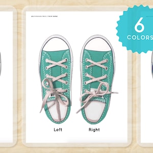 Shoe Lacing & Tying Practice Montessori Tie Your Shoes Life Skills Sneakers Fine Motor Activity Homeschool Kindergarten Printable Kids PDF
