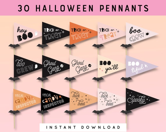 Vertical Halloween Sign 2022 Halloween Decor Pennant Printable Sign Flag Sign Banner Trick Etsy India