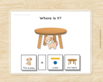 Prepositions/Prepositional Concepts Where Is It? Positions Worksheet Grammar Parts of Speech Homeschool Kindergarten Printable Kids PDF