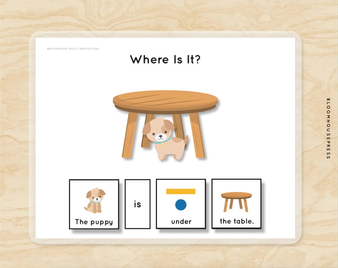 Prepositions/prepositional Concepts Where is It Positions - Etsy